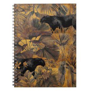 Cuaderno Hojas tropicales, pantera y orquídea. Ventilación