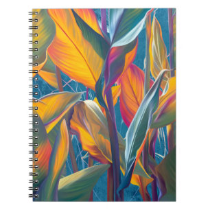 Cuaderno Hojas tropicales, pared de hormigón grueso.