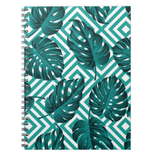 Cuaderno Hojas Tropicales: Patrón floral sin soldadura.