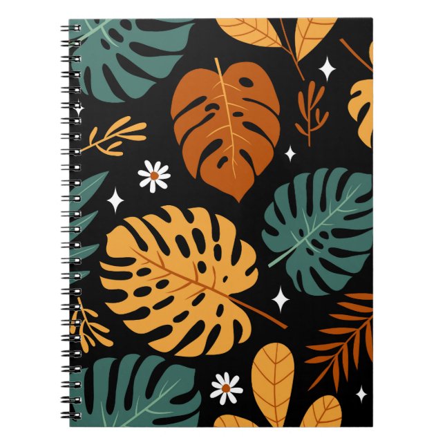 Cuaderno Hojas tropicales: sin costura. (Frente)