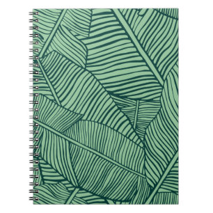 Cuaderno Hojas tropicales. Textura sin foco con hoja de plá