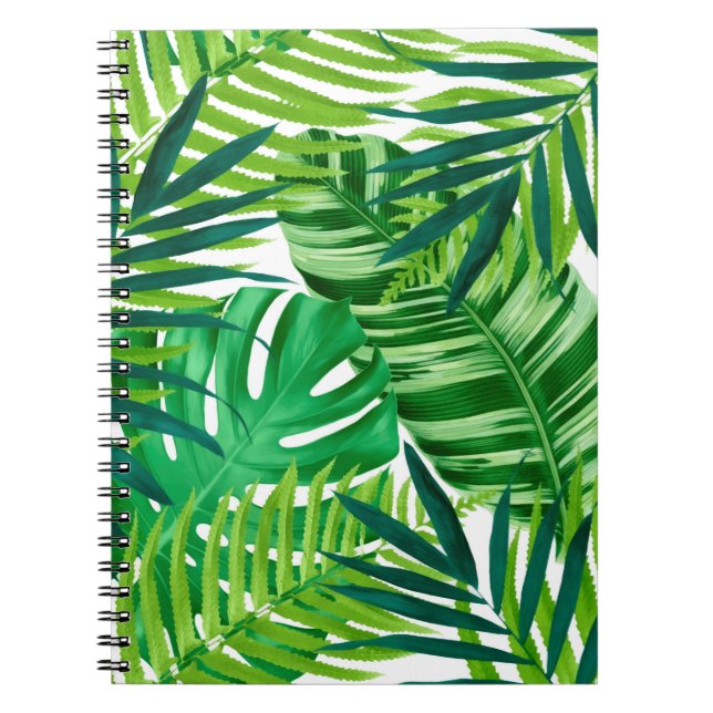 Cuaderno Hojas tropicales verdes (Frente)