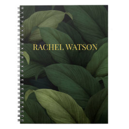 Cuaderno Hojas tropicales verdes oscuras