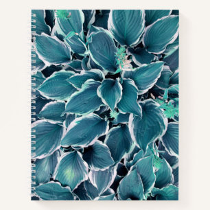 Cuaderno Hojas verde azuladas y blancas