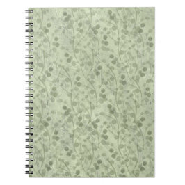 Cuaderno Hojas verdes claras vintage con estilo cottagecore