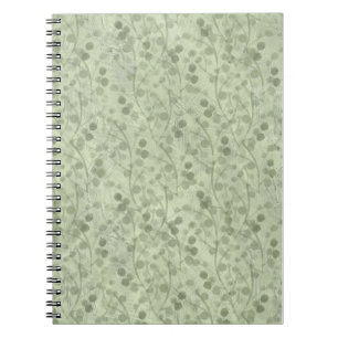 Cuaderno Hojas verdes claras vintage con estilo cottagecore