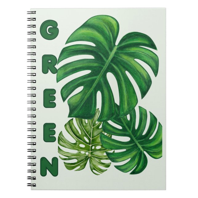 Cuaderno Hojas verdes de Monstera (Frente)
