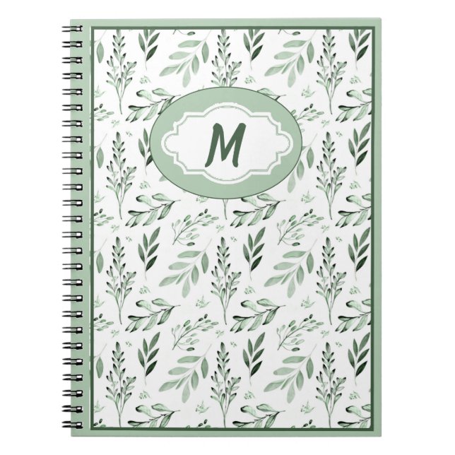 Cuaderno Hojas verdes personalizadas (Frente)