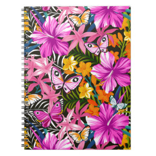 Cuaderno Hojas y flores tropicales