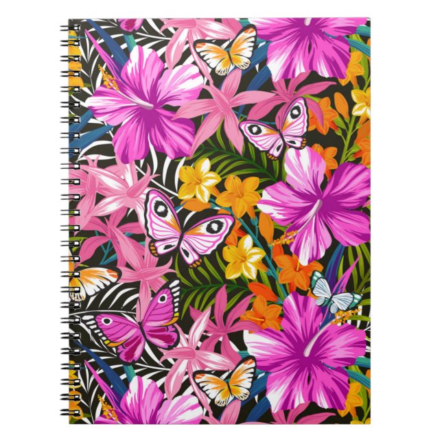 Cuaderno Hojas y flores tropicales (Frente)