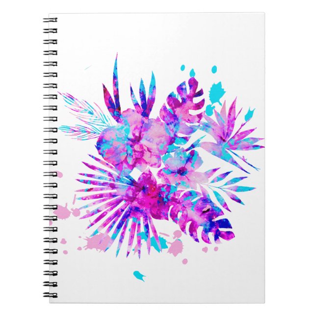 Cuaderno Hojas y flores tropicales (Frente)