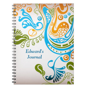 Cuaderno Hojas y pájaros girando