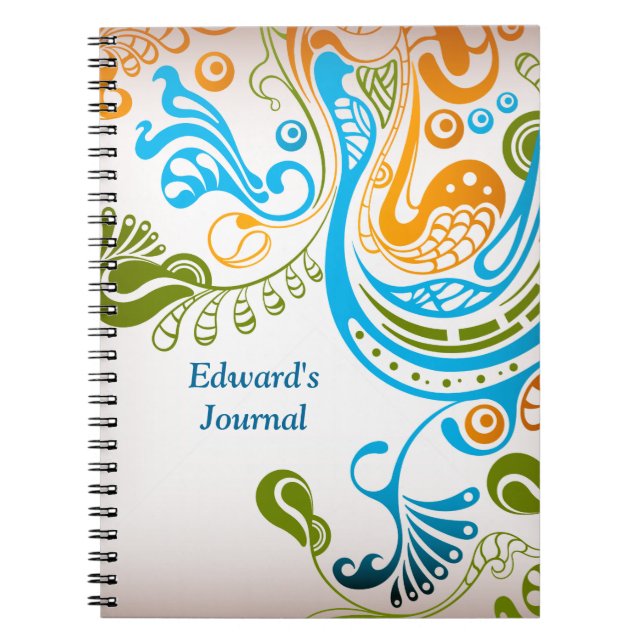 Cuaderno Hojas y pájaros girando (Frente)