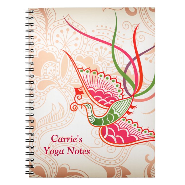 Cuaderno Hojas y pájaros girando (Frente)