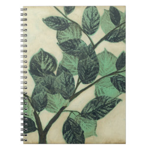 Cuaderno Hojas y ramas en fondo crema