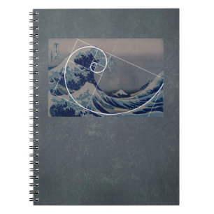 Cuaderno Hokusai resuelve Fibonacci, coeficiente de oro