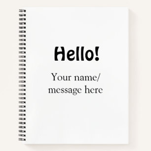 Cuaderno Hola agregar mensaje de nombre simple mínimo tem d