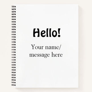 Cuaderno Hola agregar mensaje de nombre simple mínimo tem d