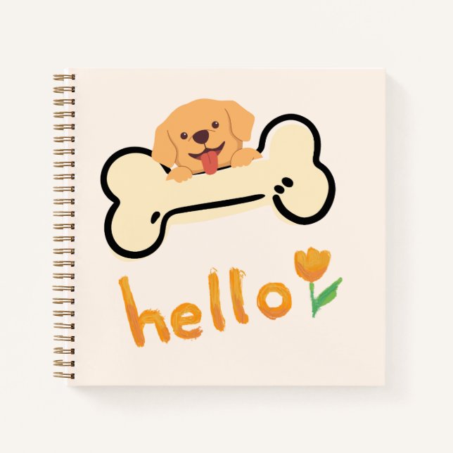 Cuaderno Hola cachorro: Alegre  (Anverso)