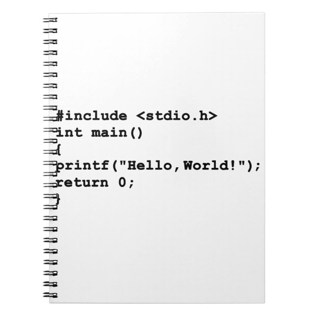 Cuaderno Hola codificación de programación del lenguaje del (Frente)