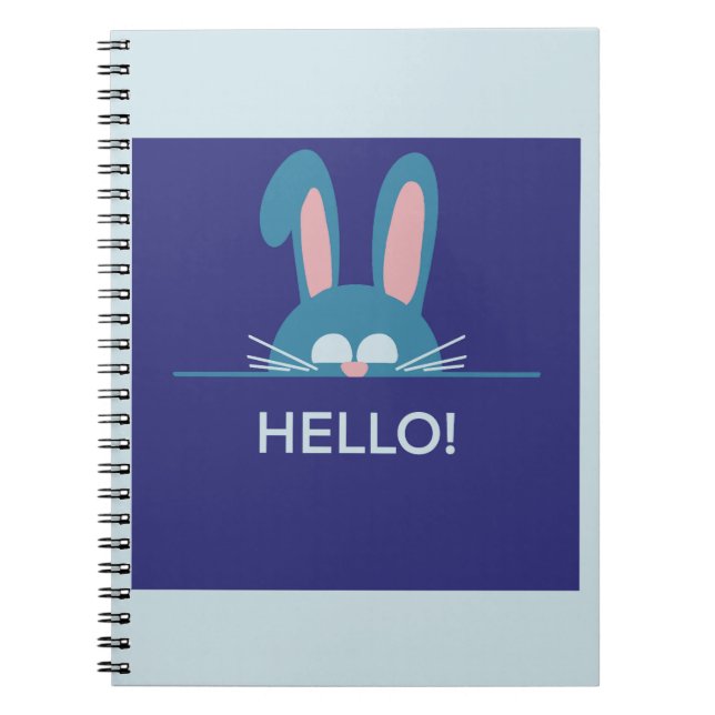 Cuaderno Hola conejo azul de Pascua (Frente)
