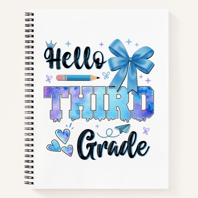 Cuaderno Hola Coqueta de Tercer Grado Primer Día de Escuela (Anverso)