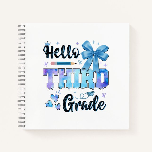 Cuaderno Hola Coqueta de Tercer Grado Primer Día de Escuela (Anverso)