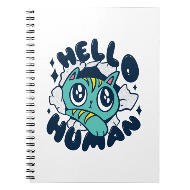 Cuaderno Hola gato humano (Frente)