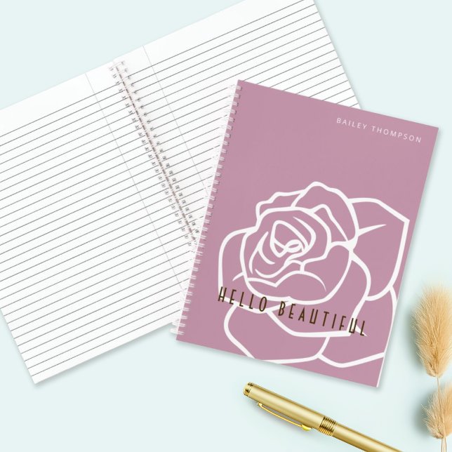 Cuaderno Hola hermosa - Moderno portátil rosa de Moda rosa (Subido por el creador)