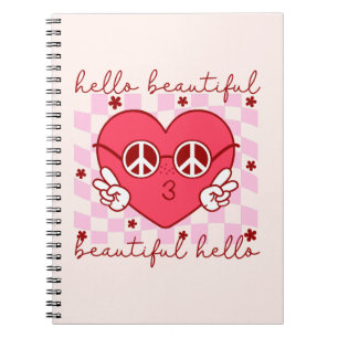 Cuaderno Hola Hermoso Corazón Rosa