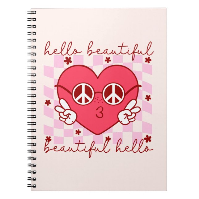 Cuaderno Hola Hermoso Corazón Rosa (Frente)