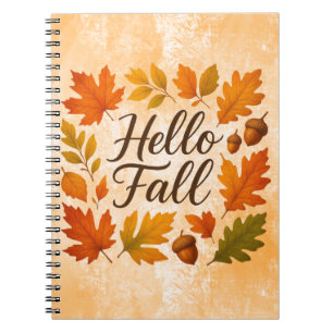 Cuaderno Hola Hojas de otoño y bellotas