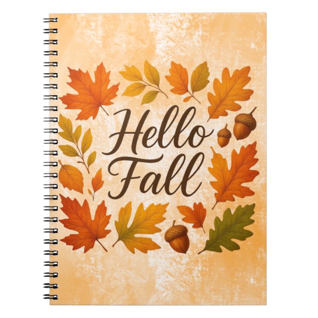 Cuaderno Hola Hojas de otoño y bellotas (Frente)