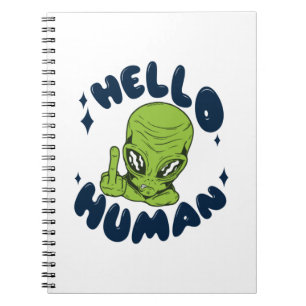 Cuaderno Hola humano divertido Alien