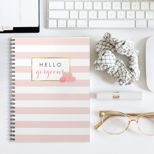 Cuaderno Hola magnífica banda rosa y portátil Rubor Peony