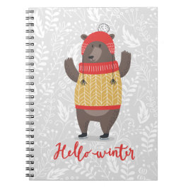 Cuaderno Hola osito de Ilustracion de bienvenida de inviern