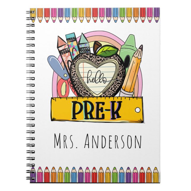 Cuaderno Hola Pre-k, Nombre del maestro de Pre K (Frente)