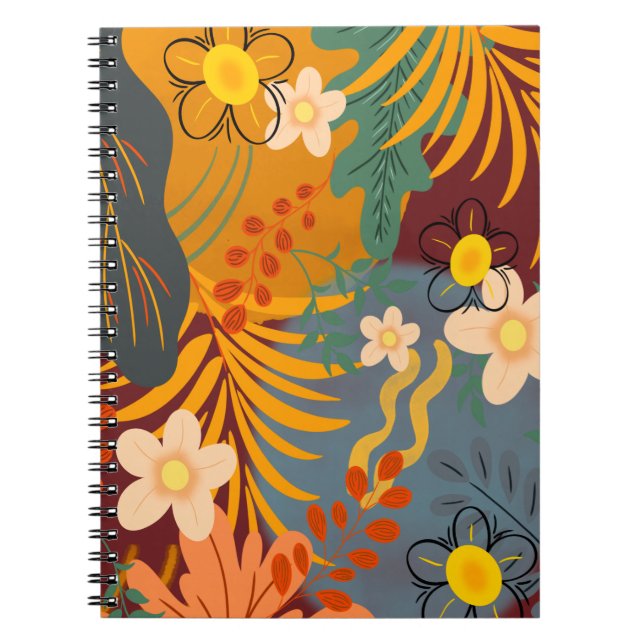 Cuaderno Hola Primavera Hora de la Felicidad, Patrón Tropic (Frente)