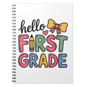 Cuaderno Hola profesor de primer grado de Coquette Bow