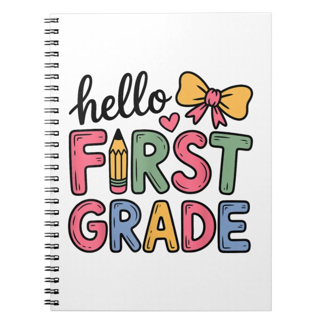 Cuaderno Hola profesor de primer grado de Coquette Bow (Frente)