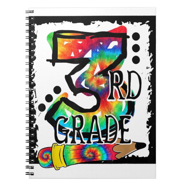 Cuaderno Hola, profesora de tercer grado, tie Dye Back T (Frente)