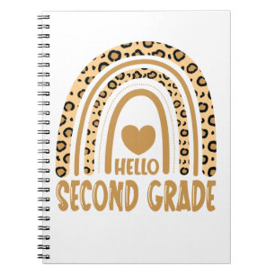 Cuaderno Hola segundo grado de leopardo arcoiris a la escue