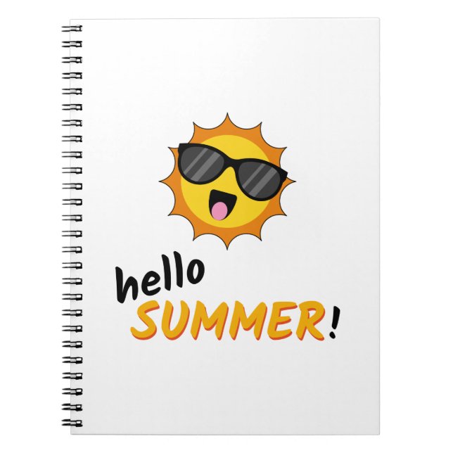 Cuaderno Hola Sol de verano con gafas de sol (Frente)