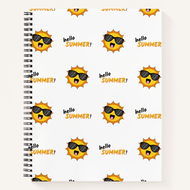 Cuaderno Hola Sol de verano con gafas de sol (Anverso)