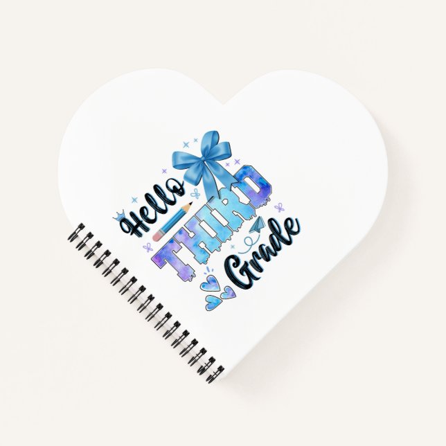 Cuaderno Hola Tercer Grado Primer Día de Escuela Coquette (Anverso)