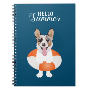 Cuaderno Hola verano Corgi Beach Dog