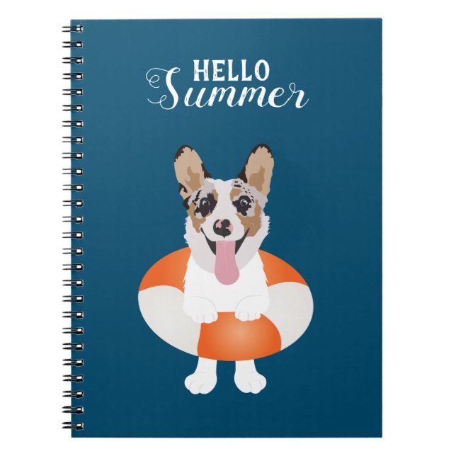 Cuaderno Hola verano Corgi Beach Dog (Frente)