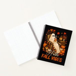 Cuaderno Hola Vibraciones de Otoño Fantasma Lindo Calabaza 