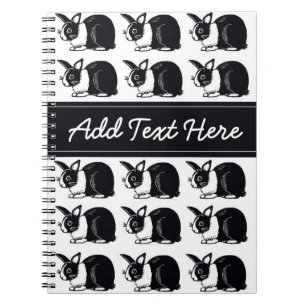 Cuaderno holandés blanco y negro del personalizad