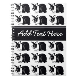 Cuaderno holandés blanco y negro del personalizado